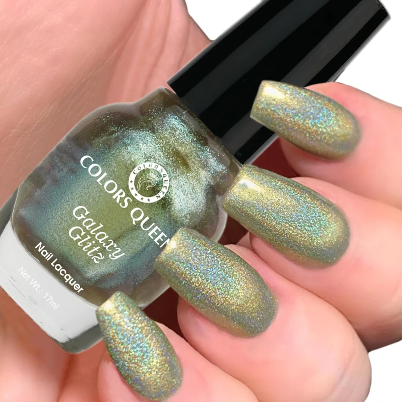 Colors Queen Galaxy Glitz Nail Lacquer | Glossy Nail Polish | Long Lasting | Chip Resisting Formula, Effortless Application | Vegan and Cruelty Free (125 - Ballerina, 17ml) - Thumbnail 2